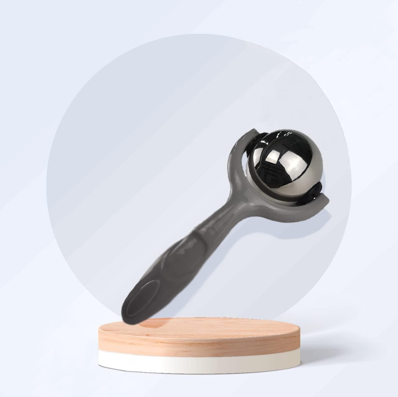 Roller Massage Ball - Ergonomic Handle Cold Warm Compression Temperature Keeper Stainless Steel Muscle Pain Relief Body Neck Shoulder Back Leg Calf Therapy Ice Heat Hot-Roller Stick