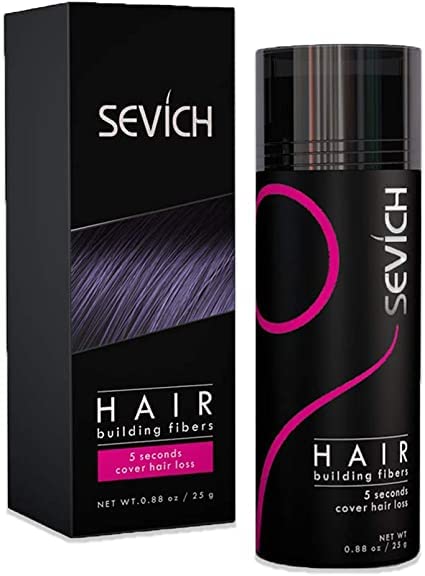SEVICH Hair Fibers for Thinning Hair, Hair Building Fibers Instantly Thicker & Fuller Look,Hair Powder for Men & Women 12g Dark Brown