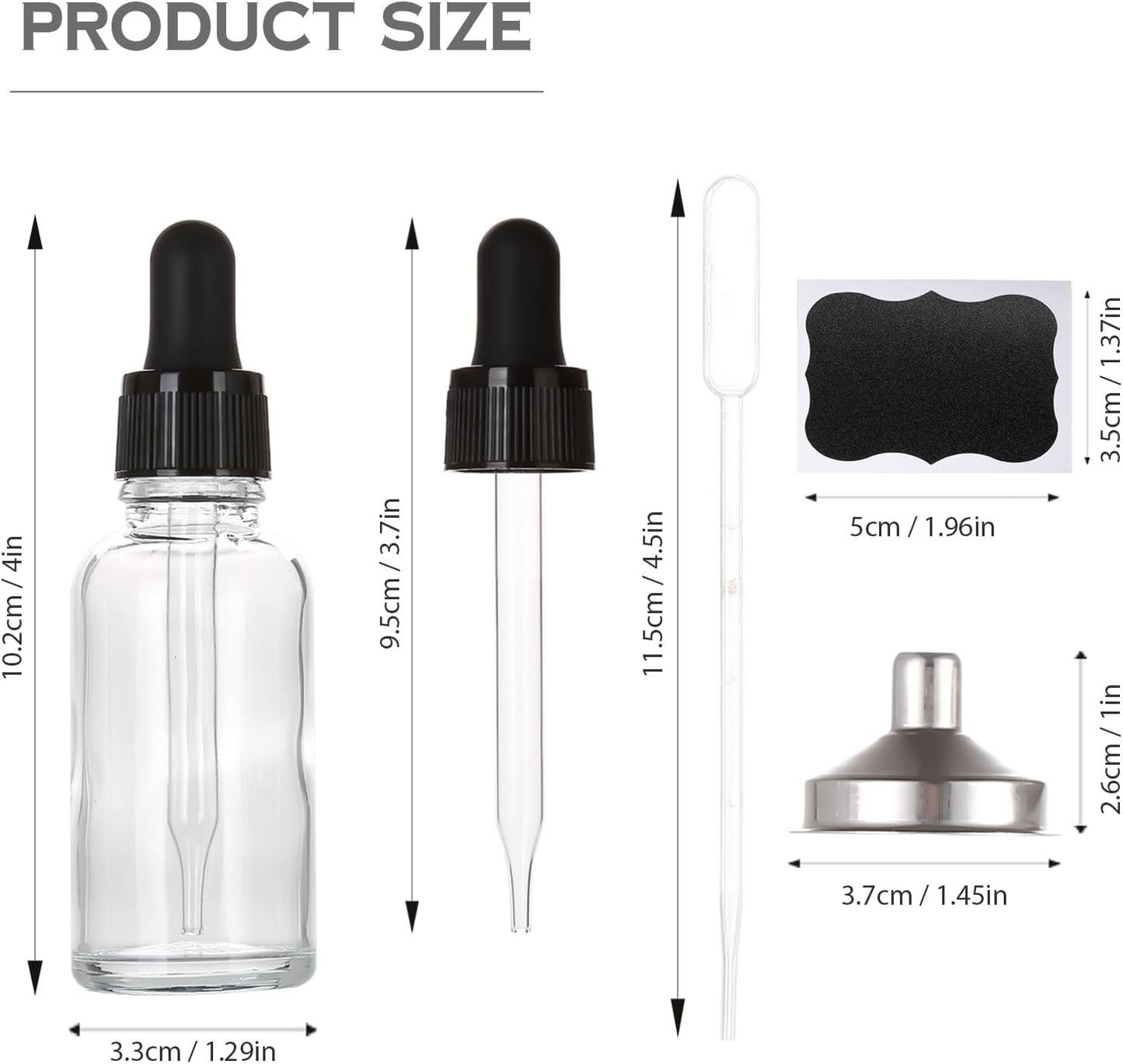 1 oz Glass Dropper Bottles,4 Pack 30ml Empty Reusable Leak Proof Thick Tincture Bottles for Essential Oils,Hair Oil,Liquids,Laboratory,Pharmacist Bottle,Massage,Perfumery Aromatherapy