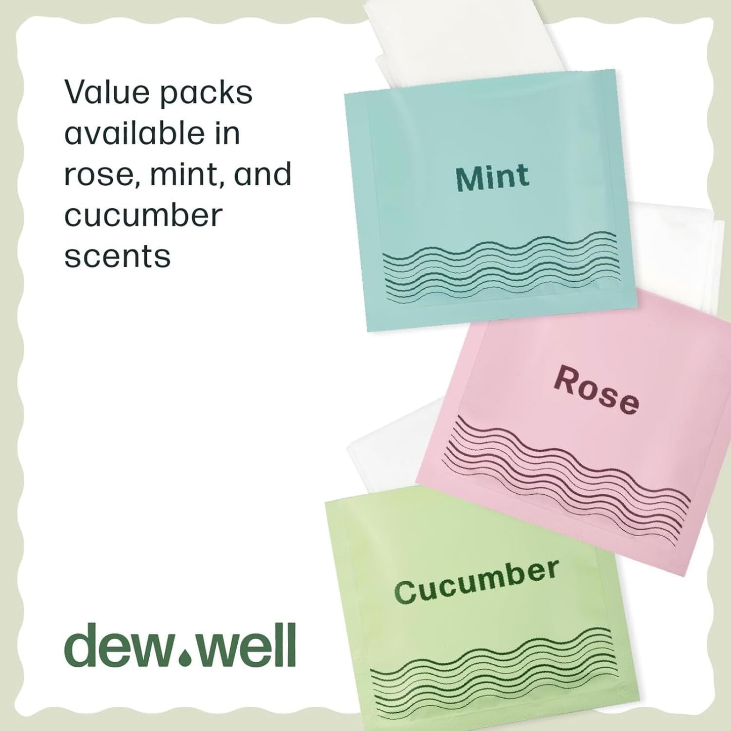 Dew Well Deodorant Wipes - Individually Wrapped Travel Wipes - On-the-Go Travel Toiletries - Natural Deodorant Formula - 50 Count, Pack of 1, Cucumber