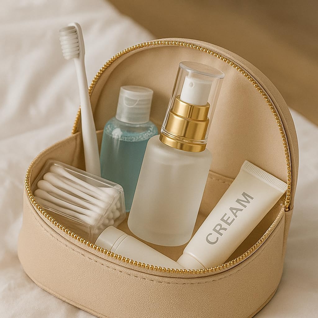 6Pcs Refillable Frosted Glass Lotion Pump Bottles Empty Comestic Bottles Travel Containers 20ml/0.67Oz with Pump Dispensers For Makeup Cream Emulsion Lotion Essential Oils(Golden caps)