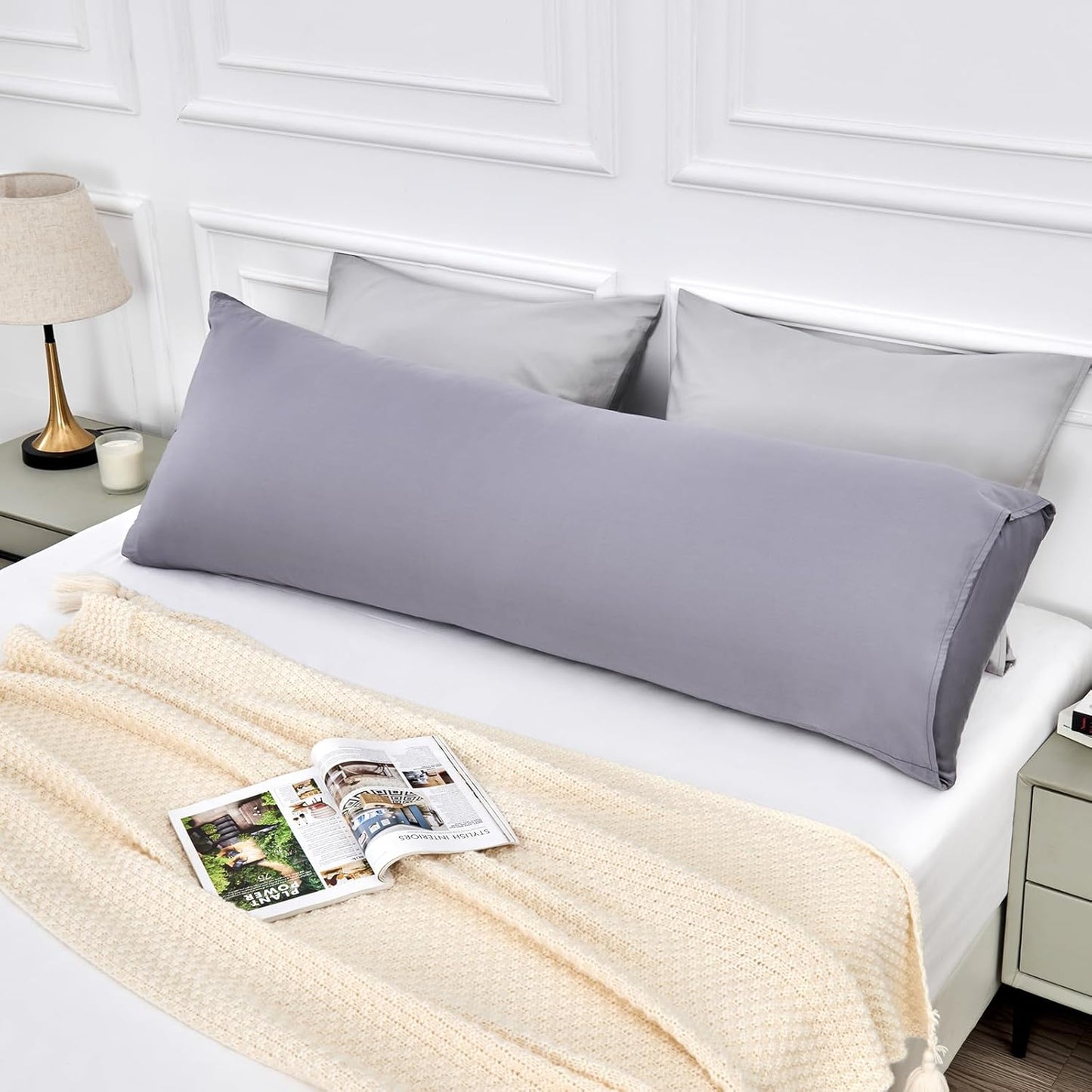 Warmstar Cotton Body Pillow Cover 1 Pack, 600 Thread Count Body Pillow case 20"x54", Long Body Pillow Case Cover Soft Breathable with Envelope Closure,Orange