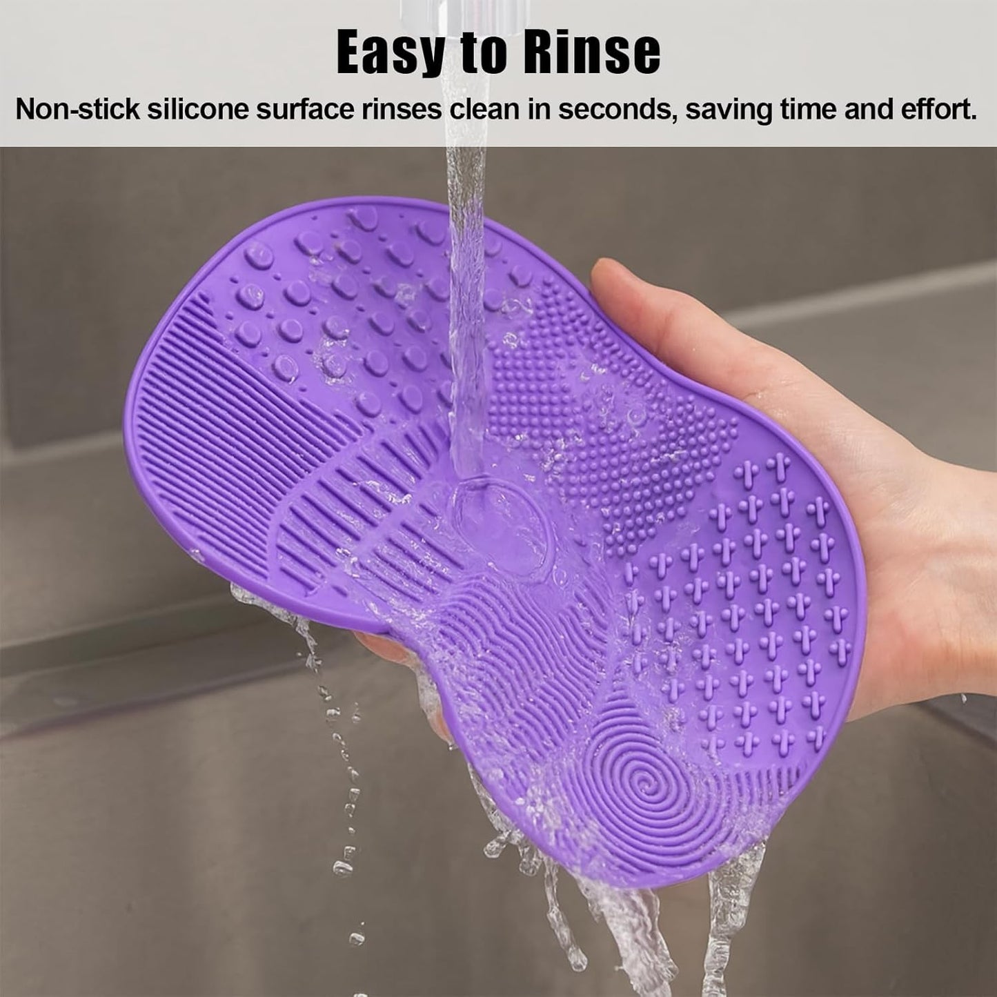 4 PCS Silicone Makeup Brush Cleaner Mat, 7 Textures Make Up Brush Cleaning Mat, Cosmetic Cleaning Pads, Portable Washing Tool with Suction Cup, Easy to Clean, Ideal for Travel and Home Use