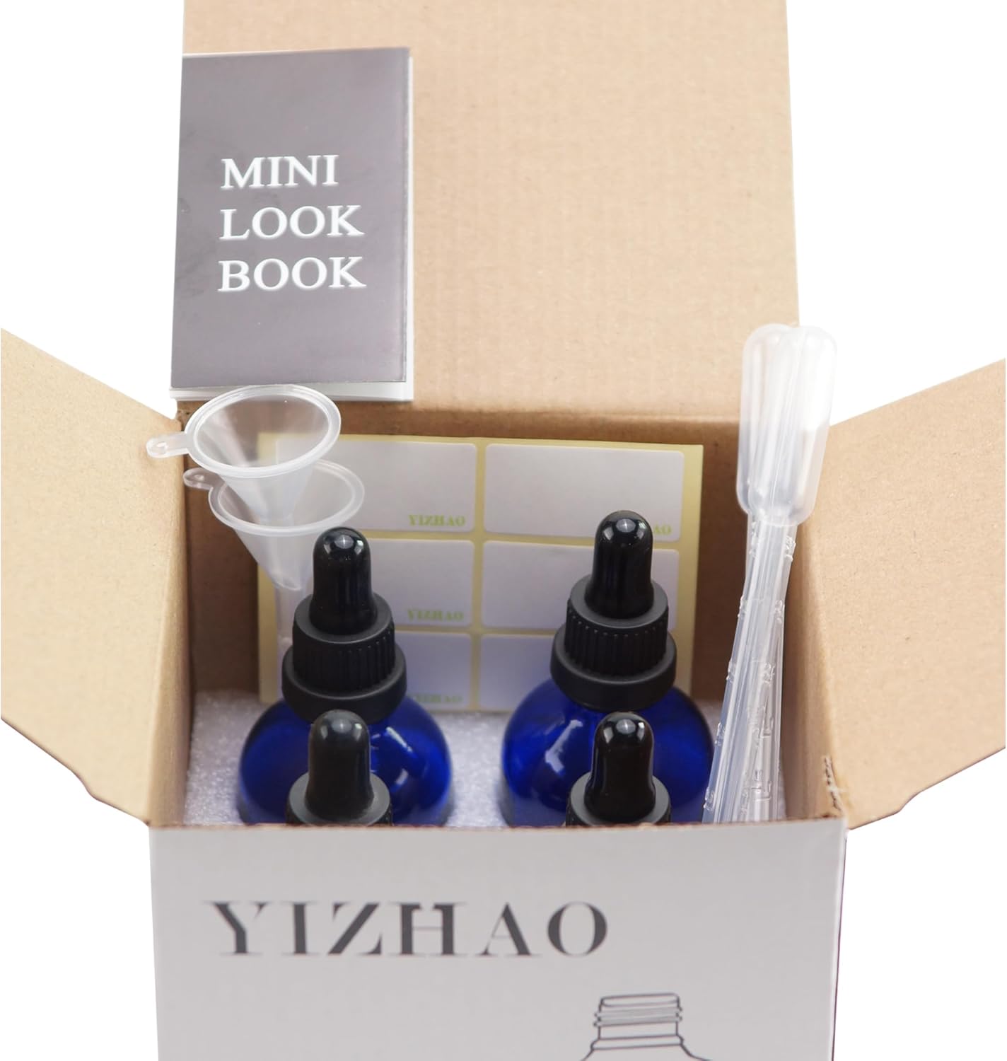 YIZHAO Clear Glass Dropper Bottle 4oz, Tincture Bottles with Glass Dropper, for Essential Oils, Aromatherapy, Cosmetic, Laboratory, Pharmacy, Liquids, Travel –4 Pcs