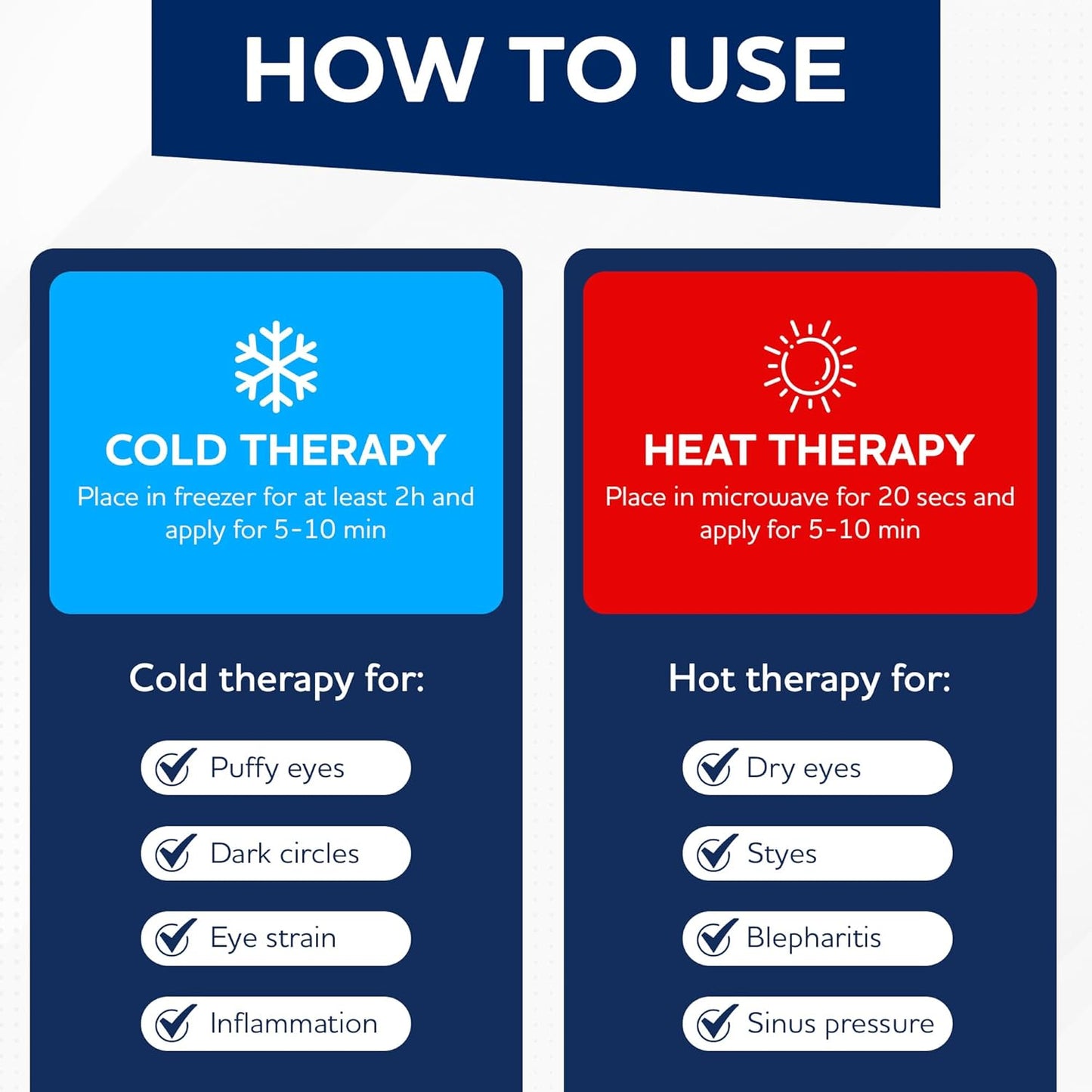 Microwavable & Freezable Hydro Beads Eye Mask - Warm & Cold Therapy for Dry Eyes, Styes, Blepharitis & Sinus Relief