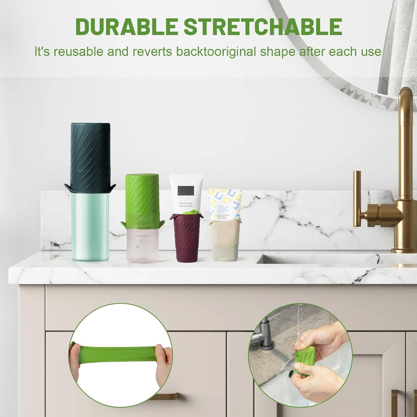 Bottle Covers for Travel, Leak Proofing, Travel Size Container Silicone toiletry sleeves, Leak Locks Travel Accessories for Shampoo Wash Body Bottles and other beauty and personal care(8pcs)