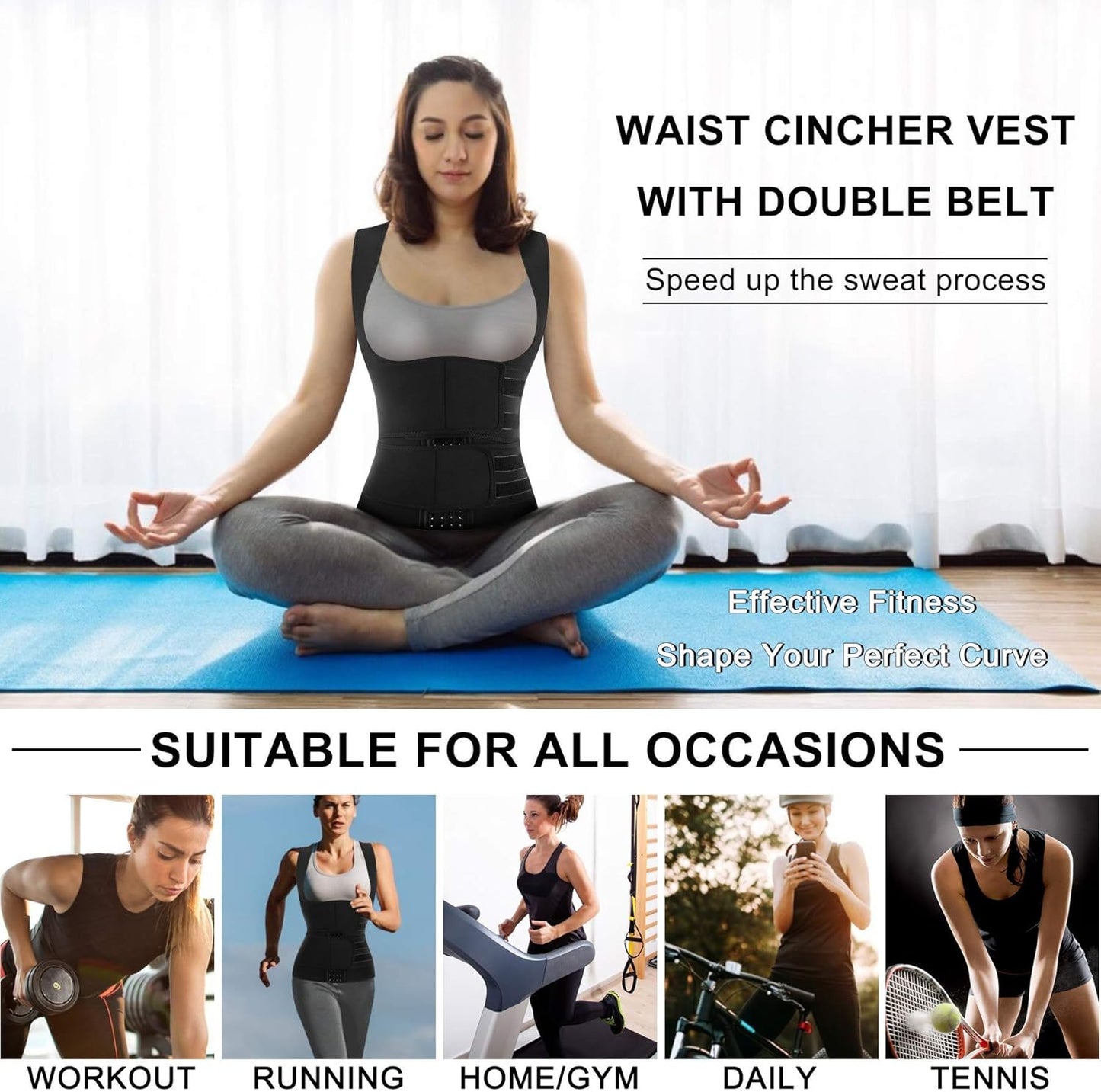 Nebility Womens' Sauna Sweat Vest Weight Loss Workout Waist Trainer