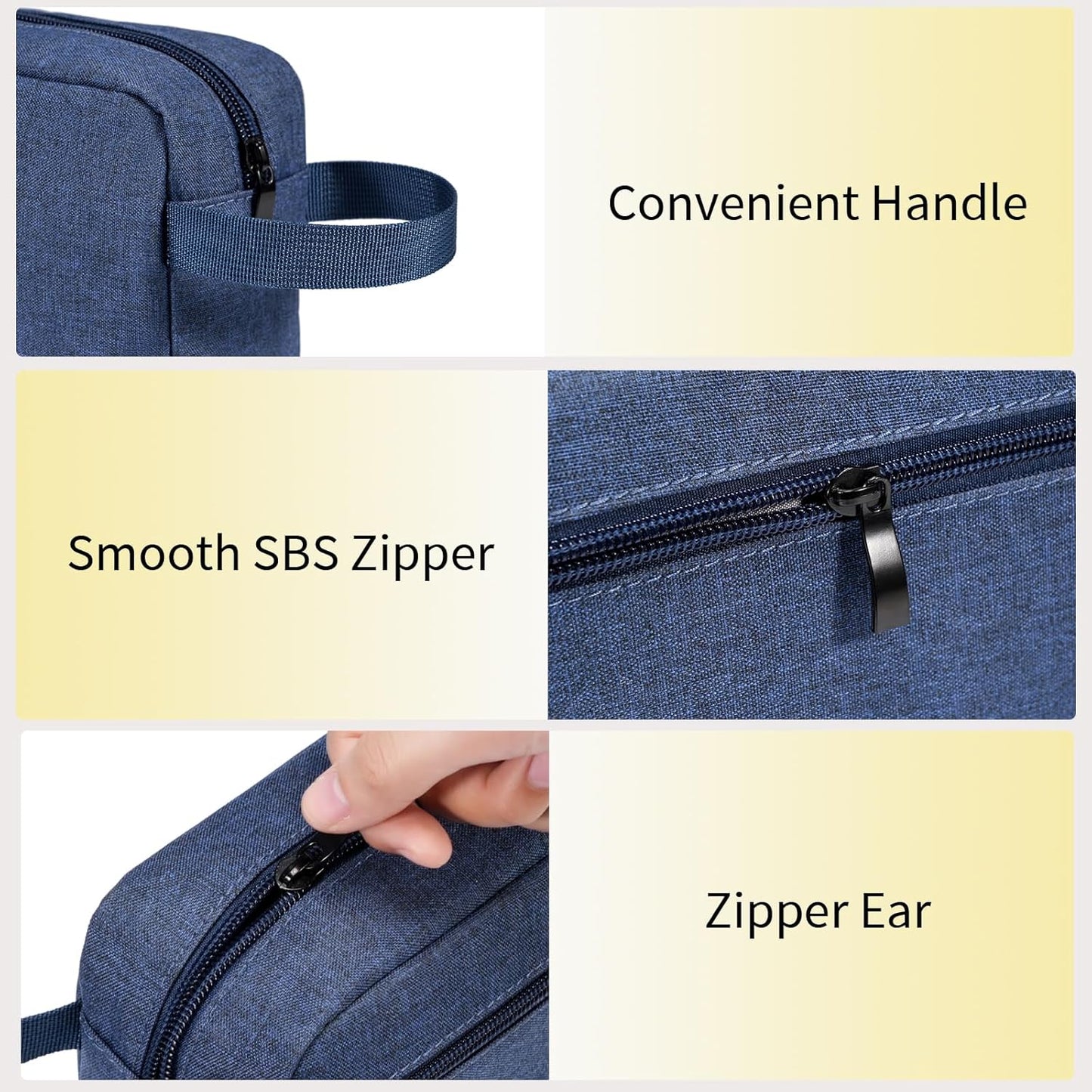 Travel Toiletry Bag, Hanging Water-Resistant Organizer for Men & Women, Ideal for Makeup, Shaving Kit, Gym Essentials & Travel Accessories (Blue)