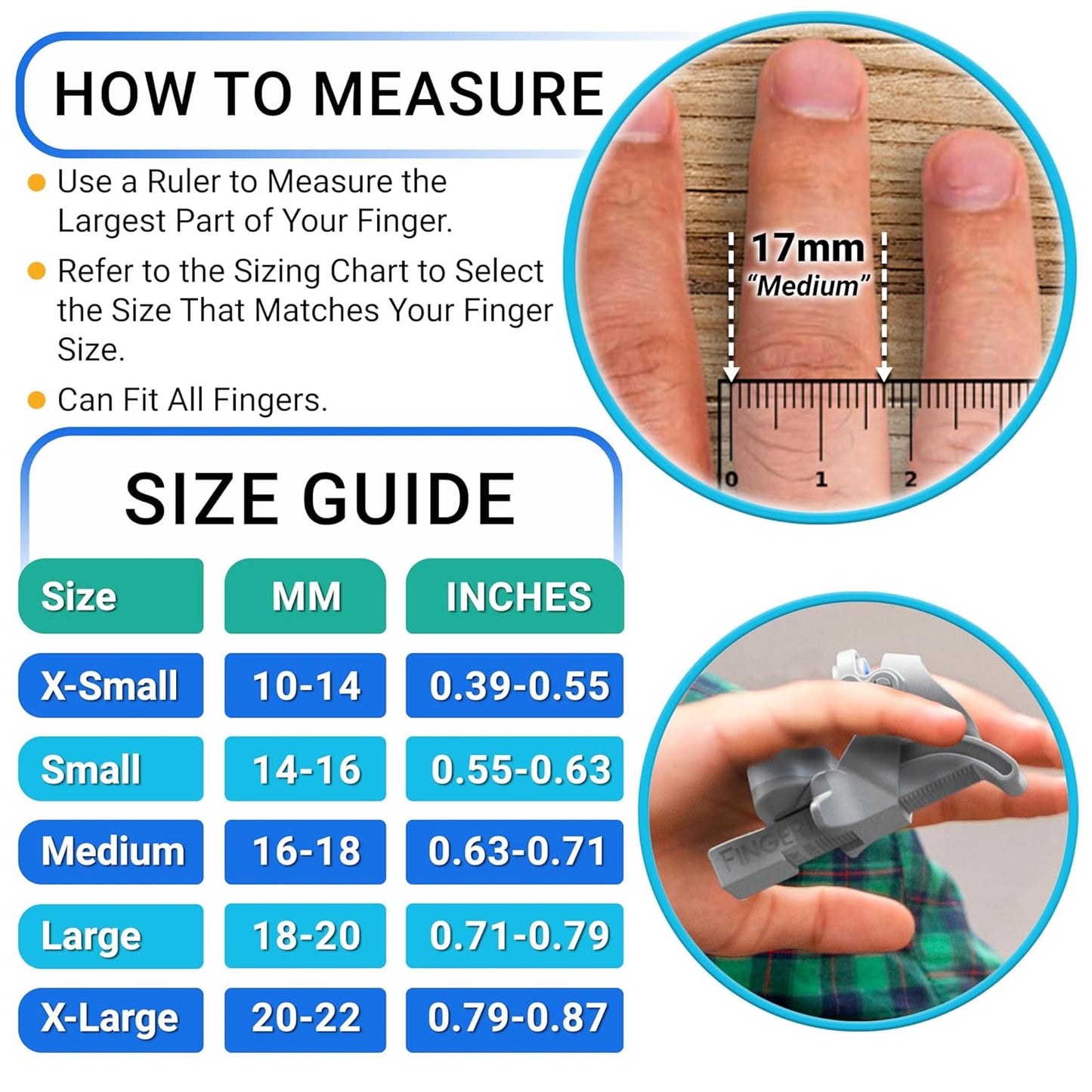 Finger Straightener | PIP Extension Orthosis/Splint For Bent Fingers, PIP Flexion Contractures | Adjustable Joint Stretcher Device | Made in USA | Purple/X-Large
