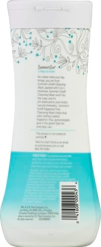Summer's Eve Fragrance Free Gentle Daily All Over Feminine Body Wash, Removes Odor, Feminine Wash pH Balanced, 15 fl oz (Pack of 2)