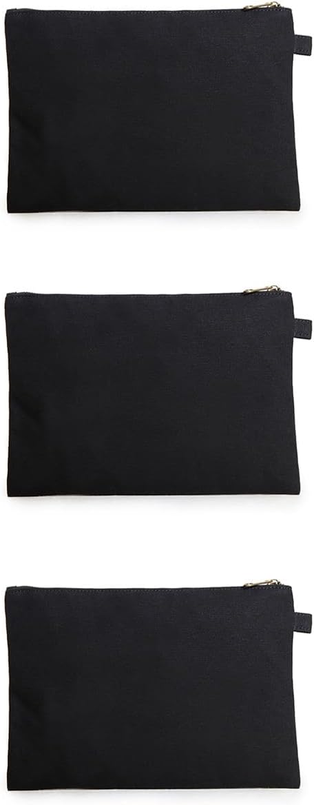 Zipper Pouch Storage Bag Simple and Stylish Women's Cosmetic and Travel Bag (Black-basic-3)
