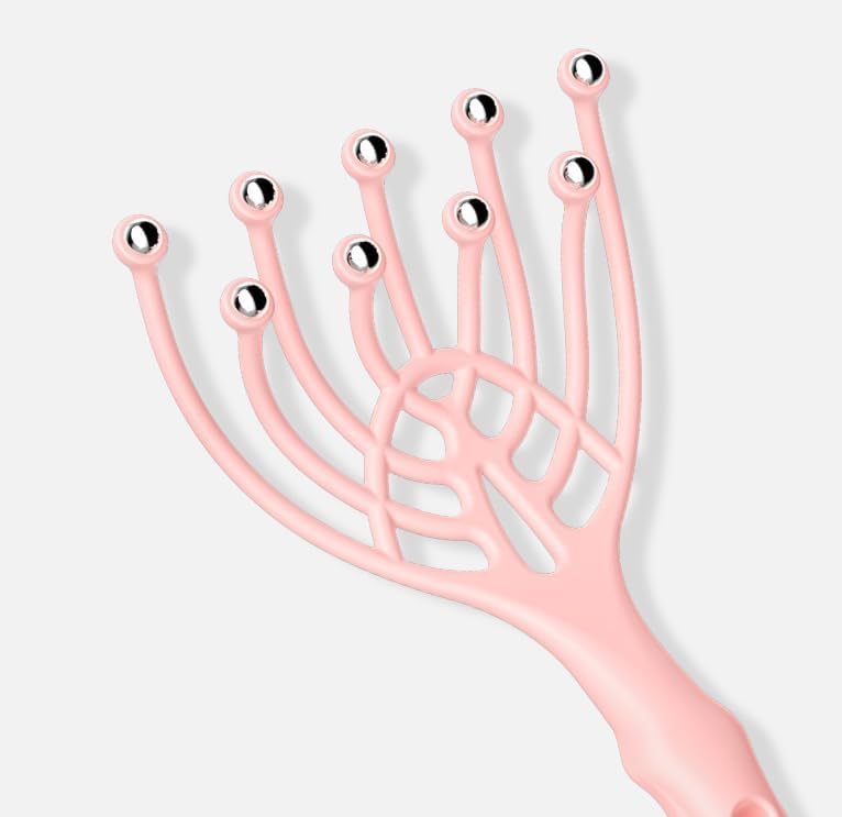 1 Pc Head Massager Scalp & Neck, 9 Claws Steel Ball Comb Roller, Handheld Relax Spa Hair Care for Stress Relief