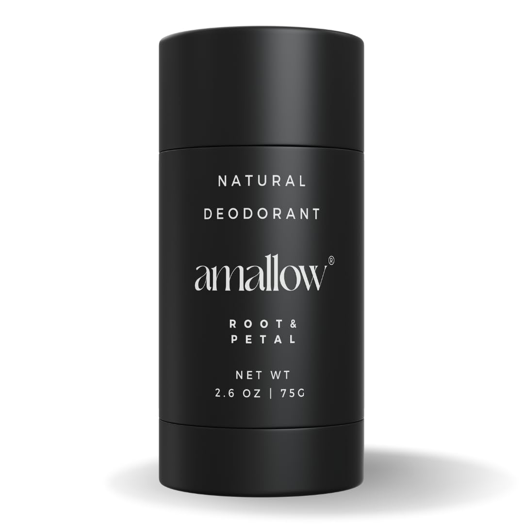 Amallow - Natural Deodorant – Aluminum Salt-Free, Tallow-Based, Baking Soda-Free, with Magnesium & Zinc – Long-Lasting Odor Protection – Handcrafted in the USA – 2.6 oz (Root & Petal)