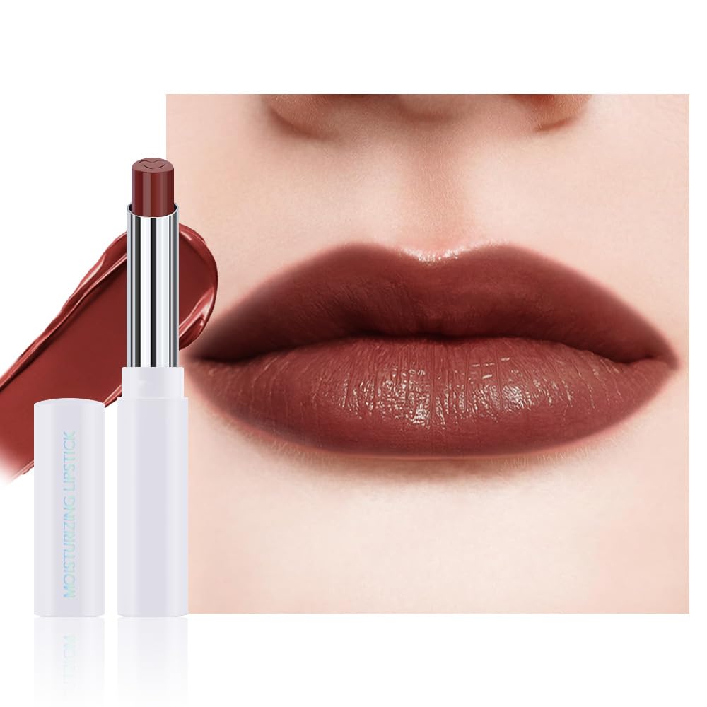Rich Chocolate Brown Tinted Lip Balm, Hydrating Sheer Soft Matte Finish Lipstick for Women, Creamy Natural Color Lip Tint Balm Lightweight And Non-greasy Long Lasting Waterproof for Dry Lips 05#
