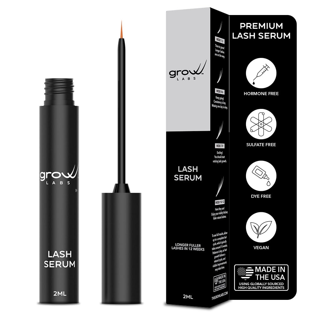 Lash Serum for Eyelash Growth - Prostaglandin Free Formula - Eye Lash Enhancing Serum with Biotin & Peptides - Vegan Lash Growth - Made in USA - Cruelty Free - 2ml