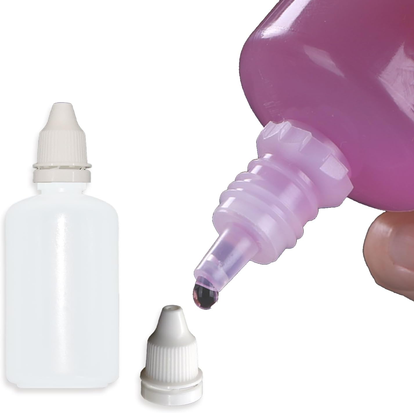 12 Pcs Dropper Bottles, 50ml/1.7 oz Empty Squeezable Small Mouth Dropper Bottle, Liquid Dropper Bottle with White Cap