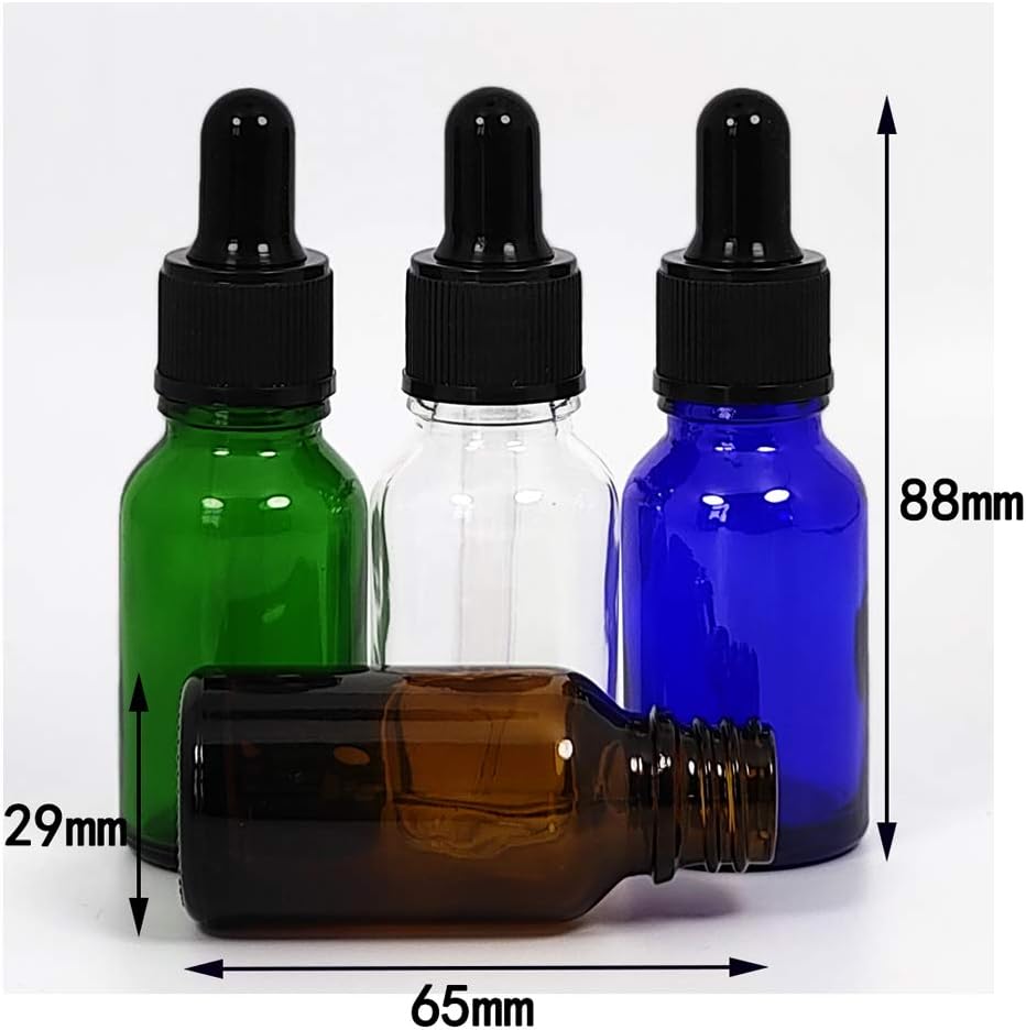 48Pack 15ml (1/2 oz) Glass Dropper Bottle. Essential Oil Bottle With Glass Eye Droppers. For Lab Bottles, Alcohol Bottles And Sterilize Water Bottles (Green)