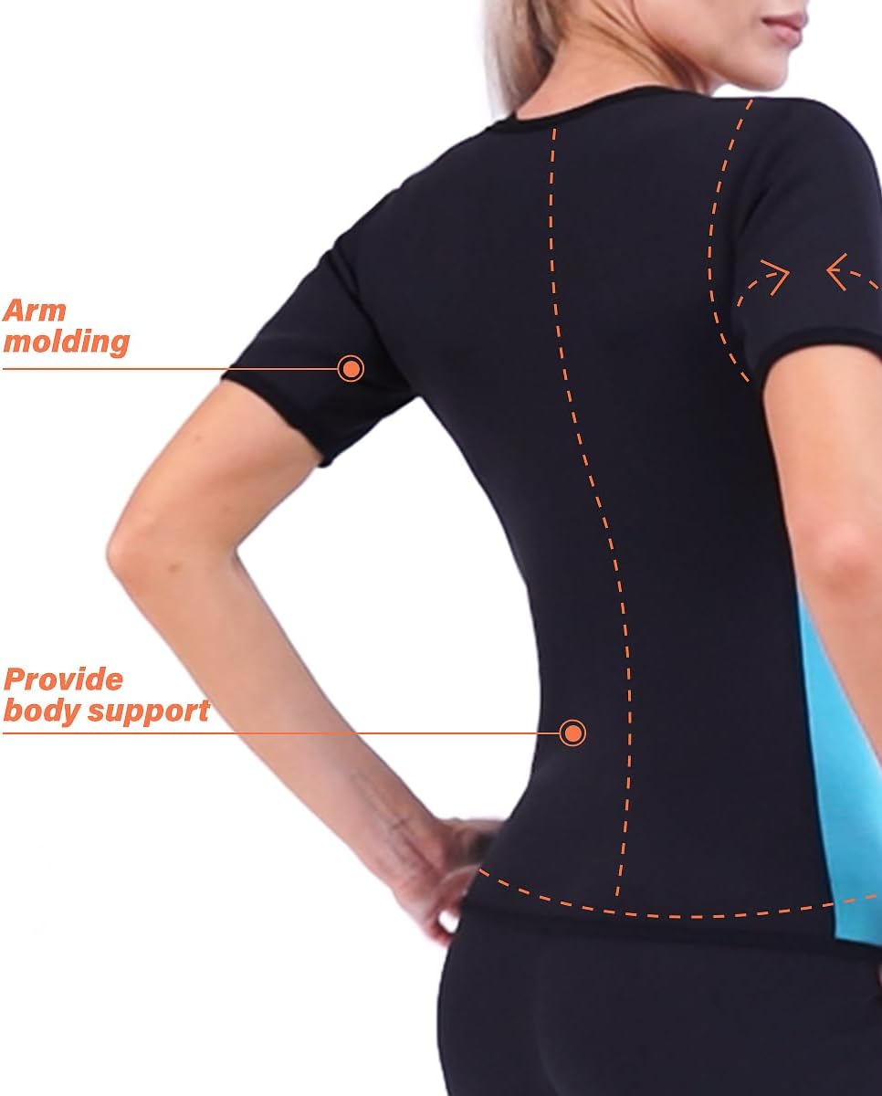 NonEcho Women Sauna Sweat Suit Sleeve Spa Cami Hot Neoprene Slimming Workout Vest Body Shaper Waist Trainer Top