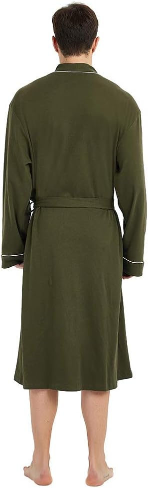 U2SKIIN Mens 100% Cotton Robe Lightweight Knit Bathrobe