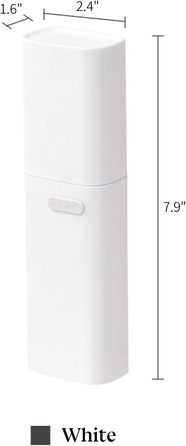Compact Small White Travel Toothbrush Holder Case with Ventilation Hole, Portable Travel Toothbrush Cup with Cover, Storage Container for School Camping Business Trip Bathroom