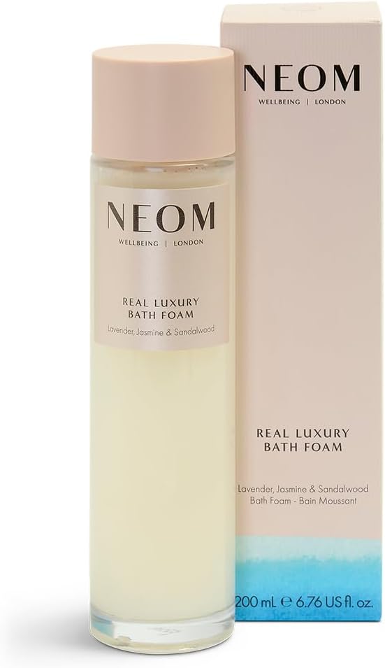 NEOM- Lavender, Jasmine & Rosewood Bath Foam, 6.76 fl oz | Real Luxury Range | Coconut & Almond Oil | Scent to De-Stress | Vegan & Cruelty Free
