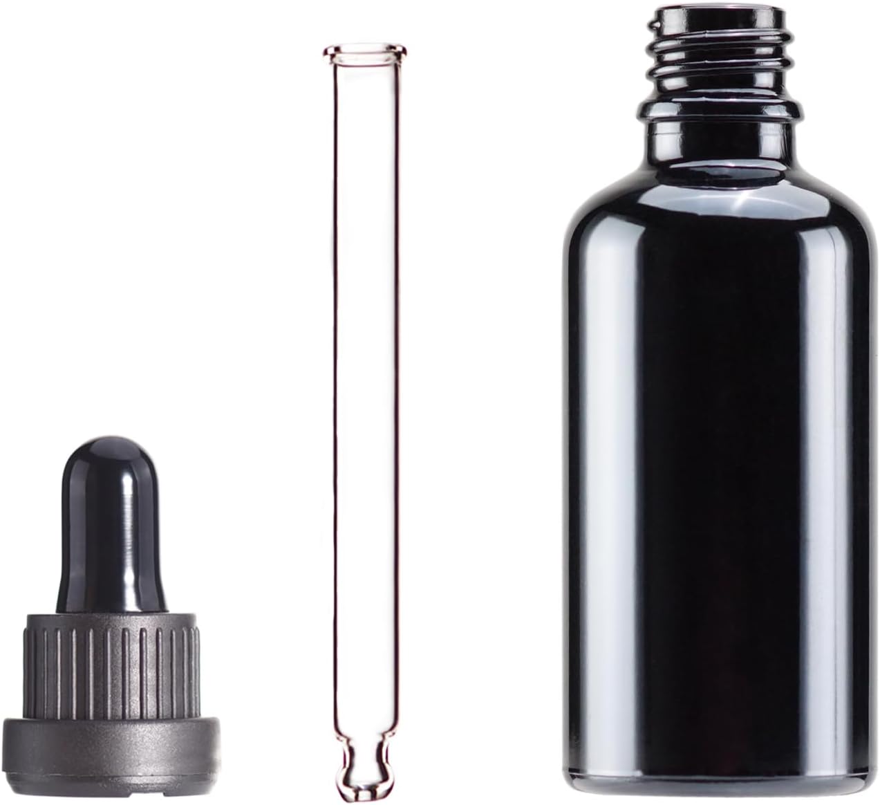 YIZHAO Black Glass Dropper Bottle 2oz, Tincture Bottles with Glass Dropper, for Essential Oils, Aromatherapy, Cosmetic, Laboratory, Pharmacy, Liquids, Travel –6 Pcs