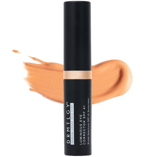 DRMTLGY Luminous Eye Corrector SPF 41, Under Eye Color Corrector for Dark Circles, Anti-Aging Tinted Eye Cream, Hydrating Eye Serum with Peach Undertone, Deep