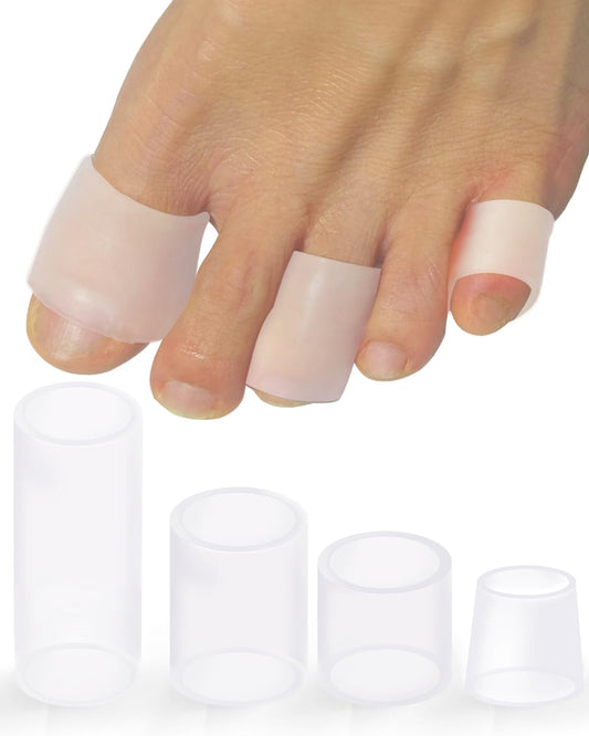 16 Pack Silicone Toe Sleeves Gel Corn Protectors Cushions for Women Men Foot Pain Relief, Soft Toe Tube Pads Corn Cushions for Calluses, Bunion Blisters, Hammertoe, Toenails Loss
