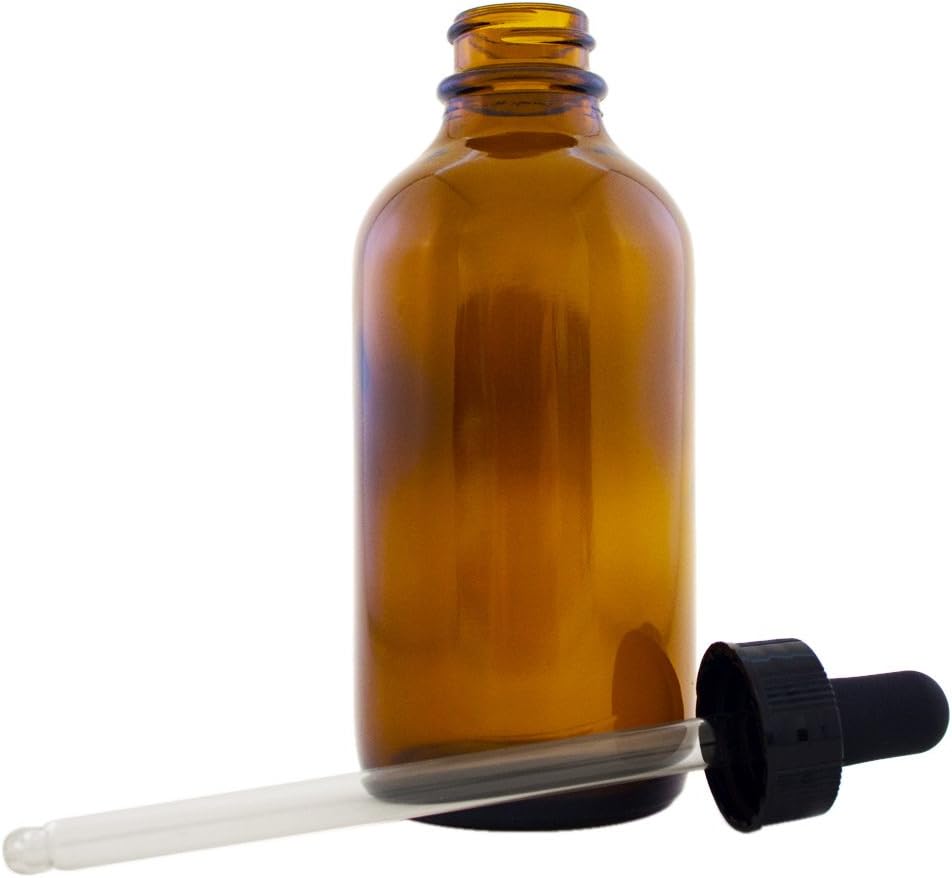 Amber Glass Bottle 4oz with Dropper(12 pack)