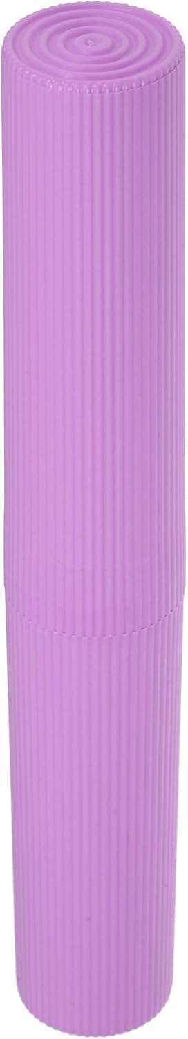 VOCOSTE 1 Pcs, Vertical Stripe Toothbrush Case, Plastic, Traveling Toothbrush Holders Case, Travel Business, Purple, 7.87"x1.18"