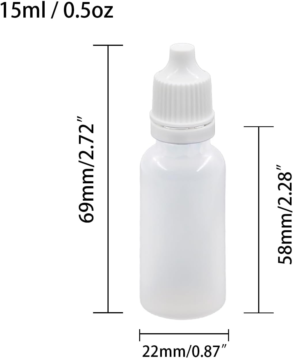 10 Pcs Dropper Bottles, 15ml/0.5 oz Empty Squeezable Small Mouth Dropper Bottle, Liquid Dropper Bottle with White Cap