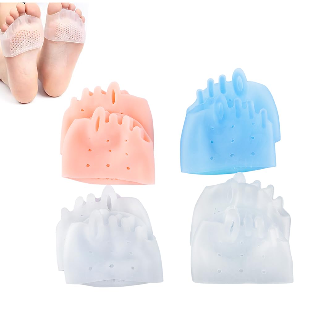 4Pcs Gel Toe Separators, Metatarsal Pads, Bunion Corrector Cushion, Toe Spacers, Ball of Foot Cushions, Soft&Breathable, Idea for Mortons Neuroma,Blisters,Diabetic Feet,Hammer Toe,Rapid Pain Relief