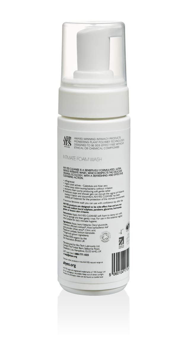 AH! YES® CLEANSE | pH Matched Feminine Wash | Certified Organic | Pure & Natural Vaginal Wash | Unscented | Gentle Foaming Intimate Wash (5.1 fl oz)