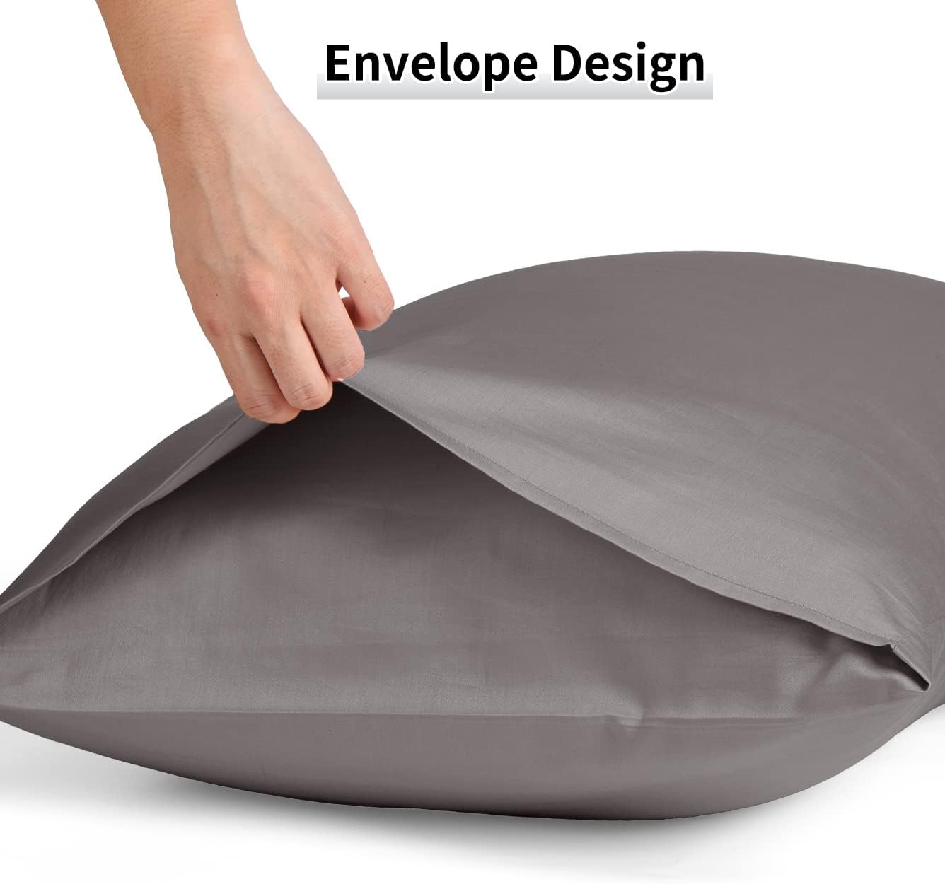 Warmstar Cotton Body Pillow Cover 1 Pack, 600 Thread Count Body Pillow case 20"x54", Long Body Pillow Case Cover Soft Breathable with Envelope Closure,Dark Grey