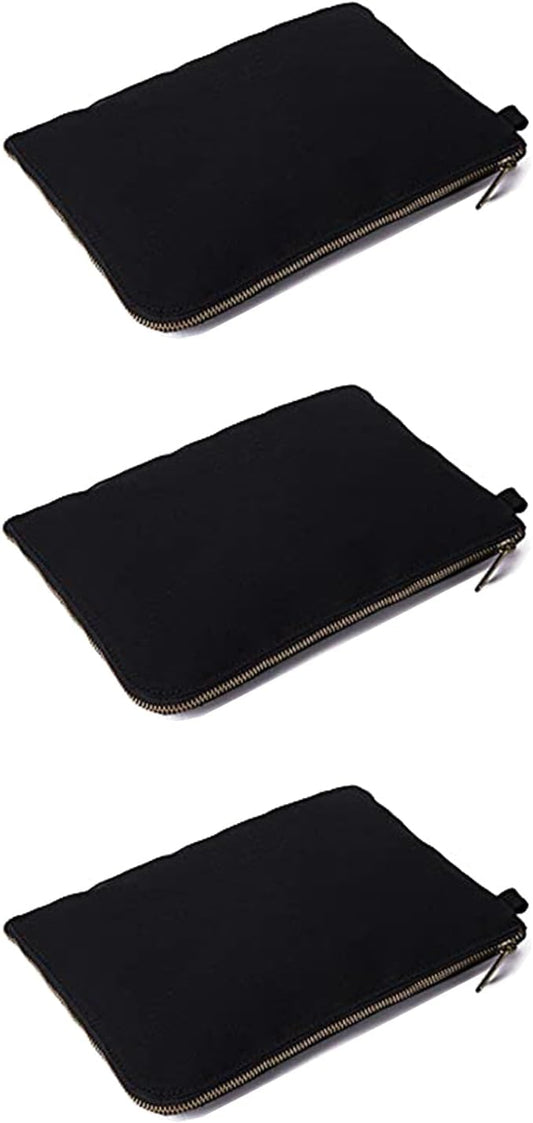 Zipper Pouch Storage Bag Simple and Stylish Women's Cosmetic and Travel Bag (Black-improved-3)