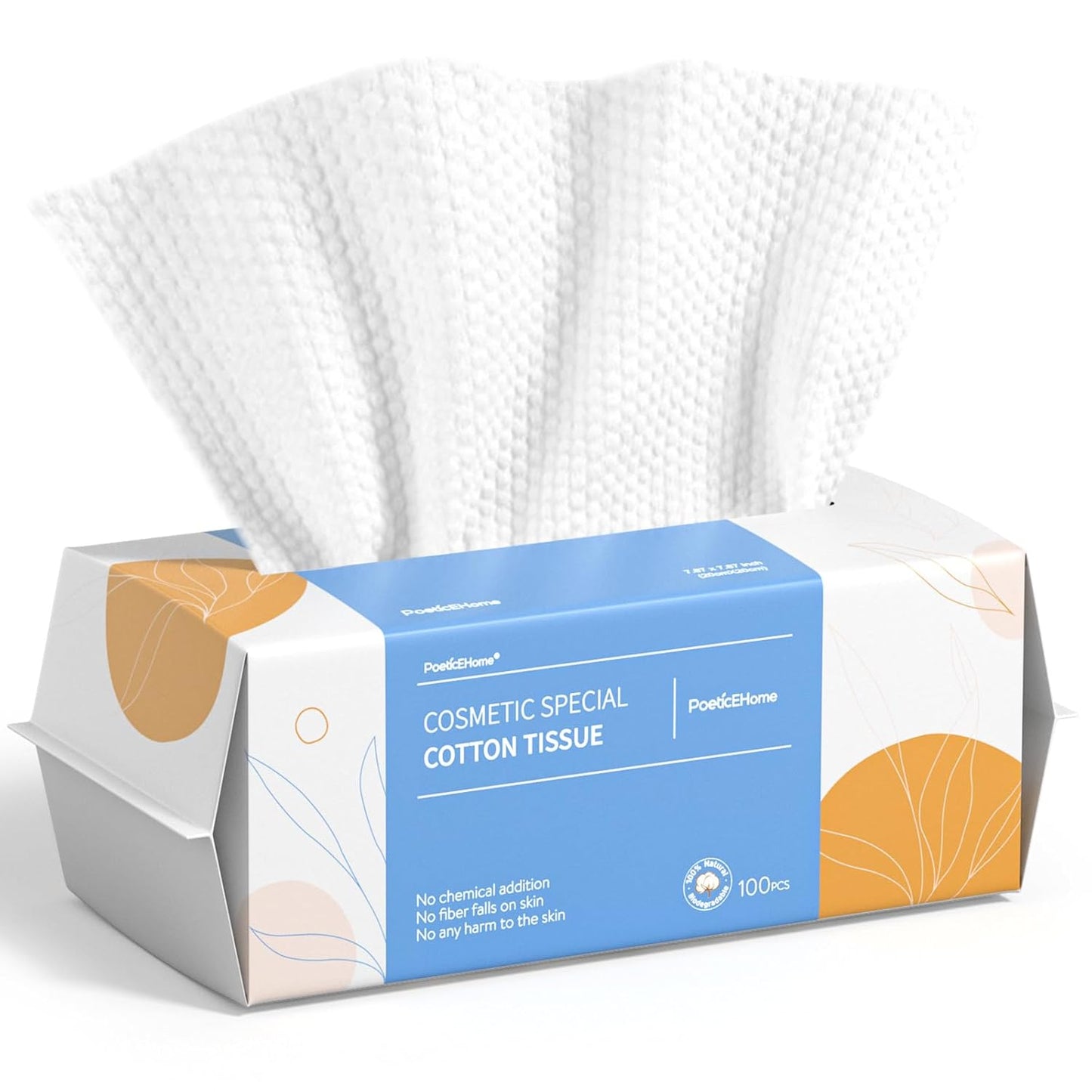 PoeticEHome Face Towel Disposable - Ultra Soft Cotton Tissue Dry Wipes - Lint Free Facial Cleansing Cloths