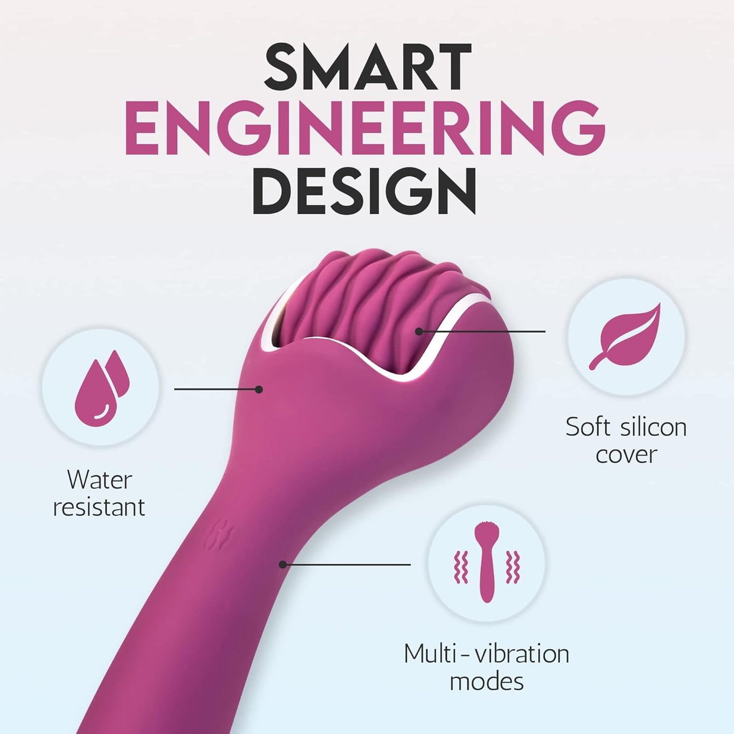 Silicone Ice Head Massage Roller for Head, Neck, Jaw, Ear, and Sinus Relief-Rechargeable Handheld Massage Roller with Comfortable Grip (Purple)