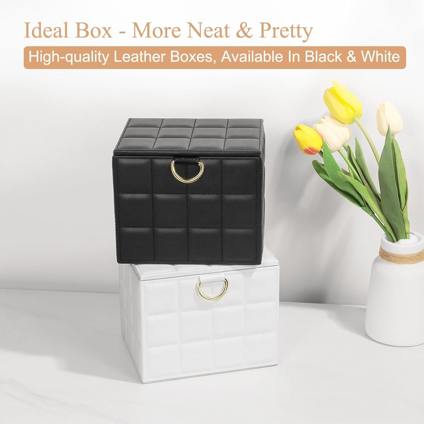 Disposable Face Towel Holder Box, Black PU Leather Container for XL Clean Skin Club Face Towels, Reusable Organizer for Clean Skin Towel Makeup Wipe Holder Counter Bathroom Organizers and Storage