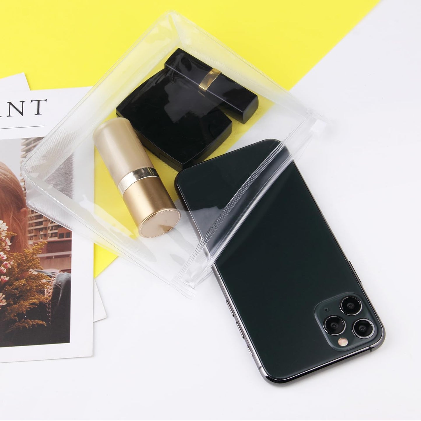 20 PCS Mini Clear Makeup Bag Small Clear Plastic Cosmetic Bags with Zipper Travel Toiletry Makeup Bag