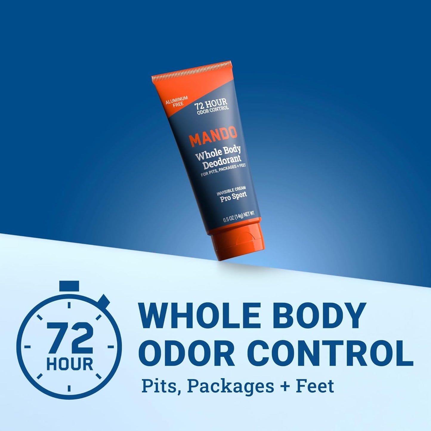Mando Whole Body Deodorant For Men - XS Travel-Sized Invisible Cream Tube - 72-Hour Odor Control - Aluminum-Free, Baking Soda-Free - 0.5 ounce Tubes (Pack of 2) - Bourbon Leather and Pro Sport Scents
