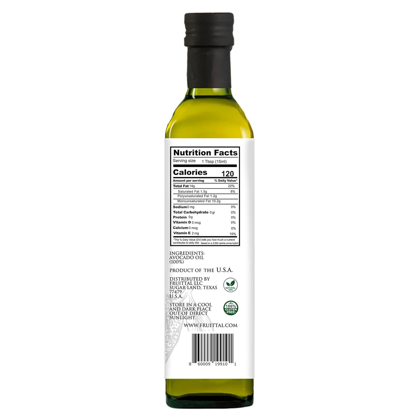 Fruittal Avocado Oil – 100% Pure, Made in the USA, and Rich in Health Benefits (8.5 Oz)