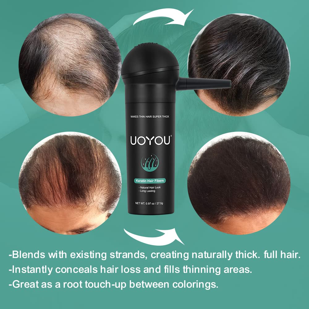 MEDIUM BLONDE Hair Fibers for Thinning Hair 27.5g Bottle with Applicator | Natural Keratin Hair Fibers Concealer for Hair Loss for Men and Women | Hair Building Fibres Powder [MEDIUM BLONDE]