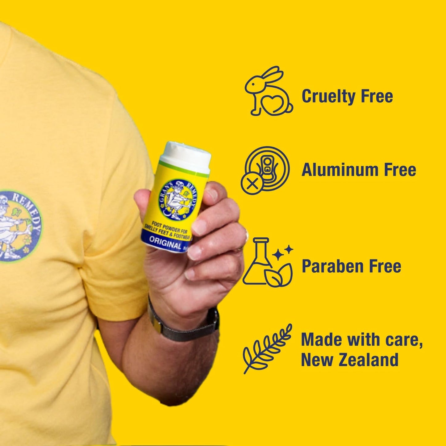 Gran's Remedy Cooling Foot and Shoe Deodorizer Powder - Effective Odor Eliminator - Moisture Absorbing Travel Size Foot Powder - Soothing Relief for Shoes and Feet