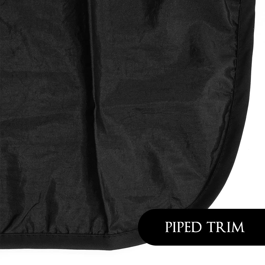 Betty Dain Premier Barber Cutting/Styling Cape, Black Trim Piping, High-end Look, Soft, Lightweight, Water Resistant Nylon, Repels Hair, Snap Closure at Neck, Generous 54 x 60 inch Size, Black