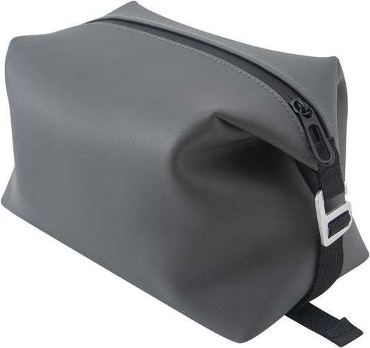 6"x 11" 6L Large Silicone Toiletry Bag,Waterproof Leakproof Foldable Travel Organizer,Dopp Kit Alternative for Men & Women,Grey