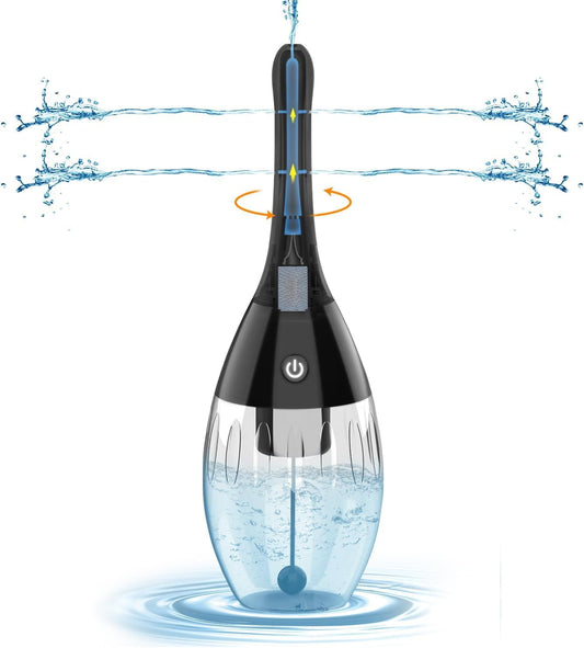 Automatic Enema Bulb Anal Douche - Anti-Backflow Electric Enema Anal Cleaner with 5 Speeds, Silicone Anal Cleaner for Men Women Colon Cleansing, Ideal Travel Douche for Men,8.8 oz