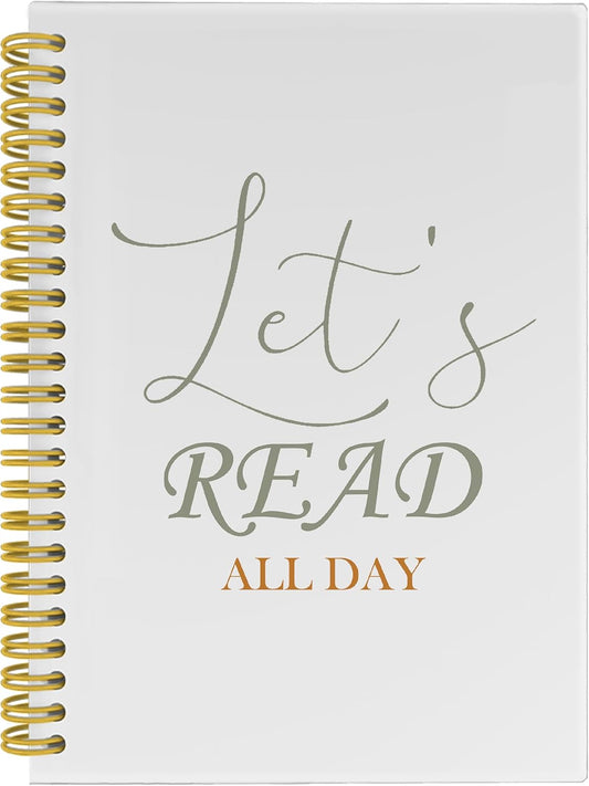 Let's Read Boho Notebook, Book Lovers Gifts, Reading Journal Notebook, Book Reading Journal for Book Lovers, Book Journal Reading Log, Spiral Notebook 5.5x8.3 with 164 Pages