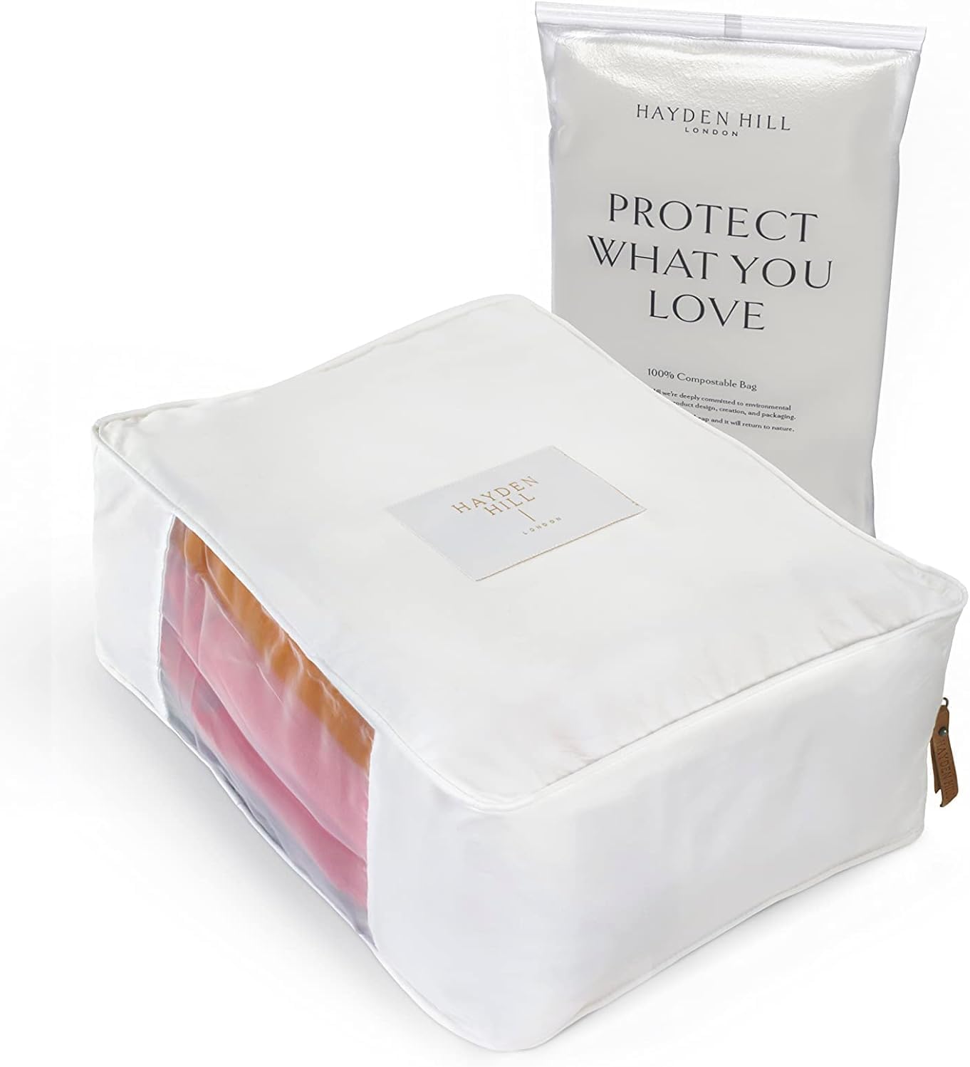 Hayden Hill Luxury Organic Cotton Sweater Storage Bag - Fits 4 Fine Knits - 15 Inch - Breathable Clothes Storage For Cashmere - Clothing Storage and Organizer For Closet - Certified Carbon Neutral