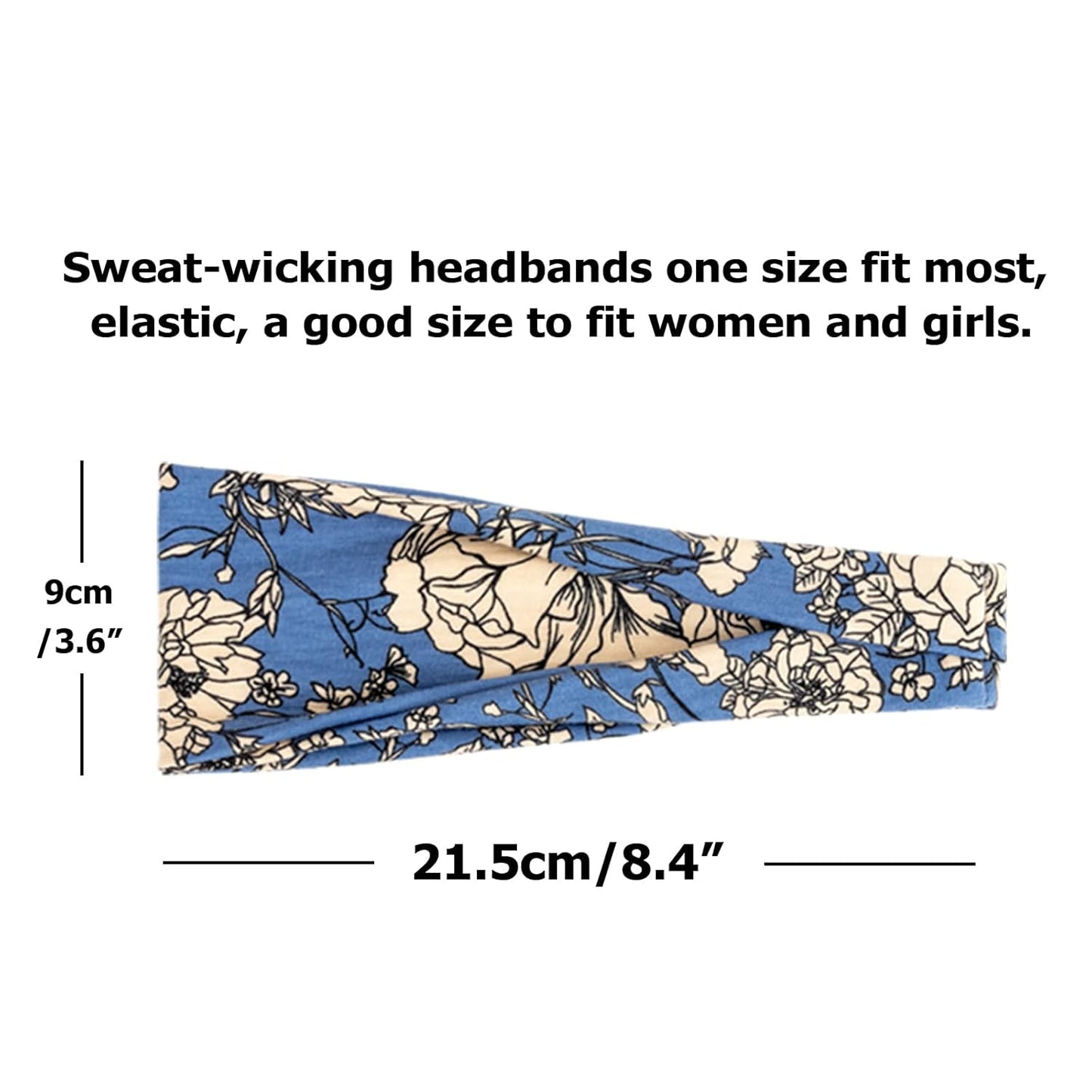 DRESHOW Yoga Sports Headbands for Women Girls Elastic Non-Slip Headband Running Workout Hair Bands Accessories