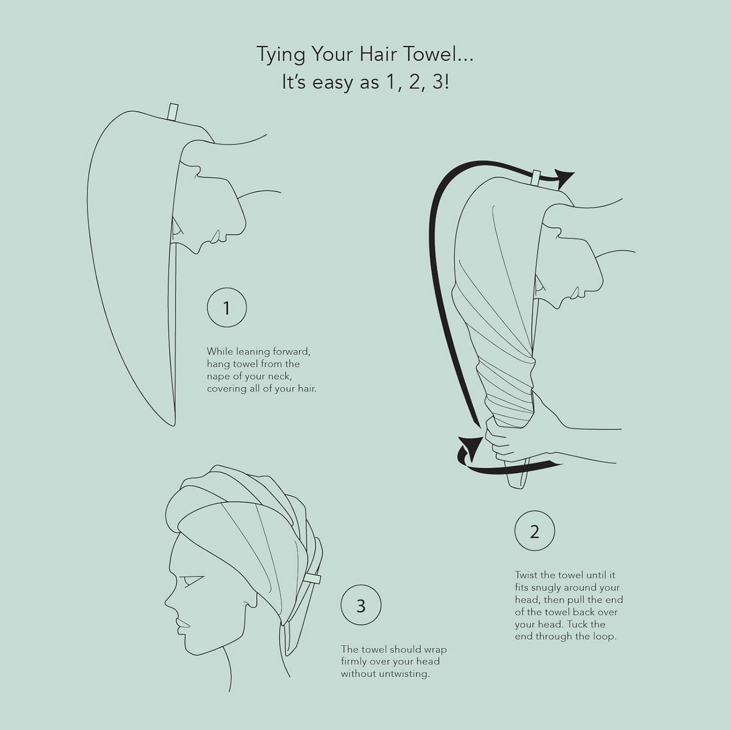 TexereSilk Women's Towel Wrap - Rayon Cotton Blend Spa Wrap Set (Large/X-Large, Lavender Fog)